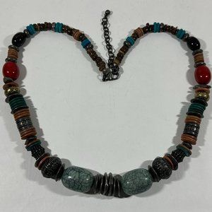 Chico's Faux Stone Discs Chunky Necklace
